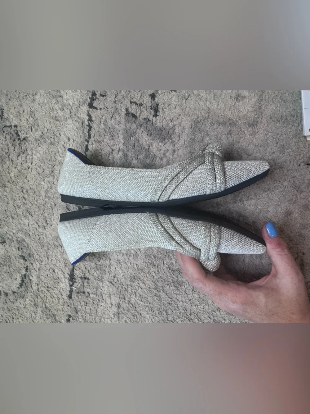 Rothy's diamond the knot point II Pointed Knot Ballet Flats EUC size 7